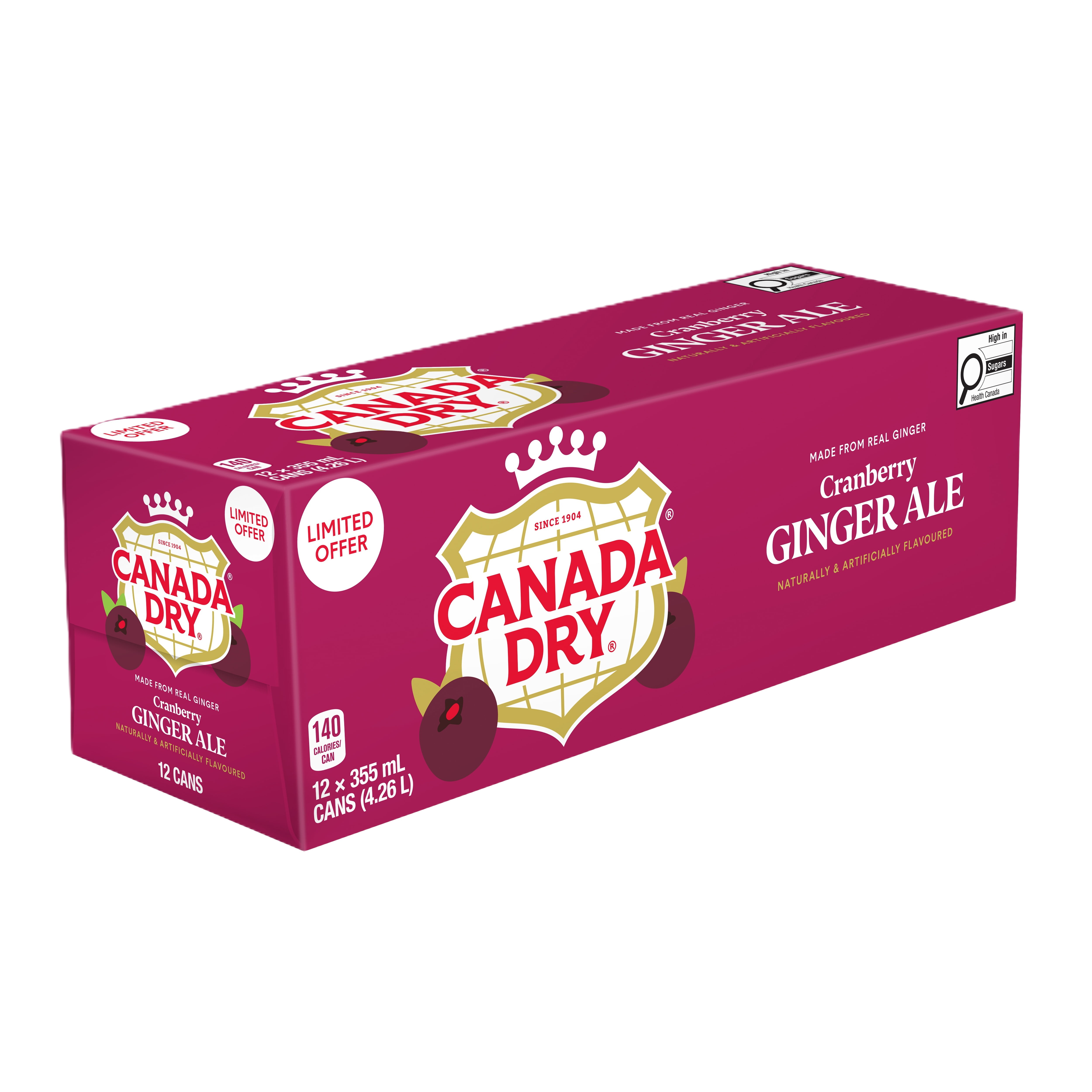 Canada Dry Ginger Ale à la Canneberge 12X355ML