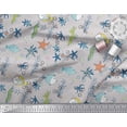 thumbnail image 2 of Soimoi Velvet Fabric Fish,Coral & Starfish Ocean Fabric Prints by Yard 58 Inch Wide, 2 of 3