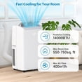 thumbnail image 2 of Garvee 14,000 BTUs Portable Air Conditioners, 3-in-1 Smart AC Unit Dehumidifier & Fan with Remote Control, Cools Room up to 750 Sq.ft., for Home Office, White, 2 of 8