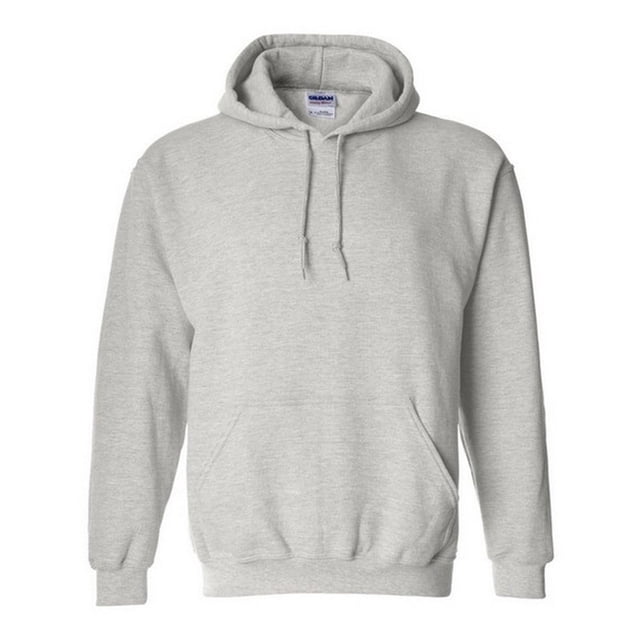 Gildan Chandail à Capuchon pour Adulte en Mélange Épais / Chandail à Capuchon Uni Gris Pâle. Fait de 50 % Coton et 50 % polyester avec un Tissu en Molleton de Poids Moyen Pesant 280 G/m2. Comprend un Capuchon à Double Couche avec Cordons, une Poche Kangourou, des Poignets et un Ourlet Côtelés Élastiqués, et une Coupe Décontractée. Certifié Oeko-Tex Standard 100 et Sedex pour la Durabilité.