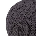 thumbnail image 2 of Simpli Home Shelby Boho Round Hand Knit Pouf in Slate Gray Cotton, 2 of 5