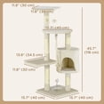 thumbnail image 3 of PawHut 46Inch Scratching Cat Tree Multi Level Activity Center Beige, 3 of 9