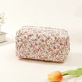 thumbnail image 1 of Travel Floral Quilted Cosmetic Bag Portable Small Storage Organizer for, 1 of 5