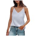 thumbnail image 1 of Women's Silk Satin Tank Tops V Neck for Summer and Work, 1 of 3