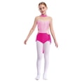 thumbnail image 1 of Jhaoyu Robe de Danse Lyrique pour Filles Robe de Ballet Enfants Sans Manches Gymnastique Justaucorps Jupe Haute Basse Rose&Rose Vif 14, 1 of 7
