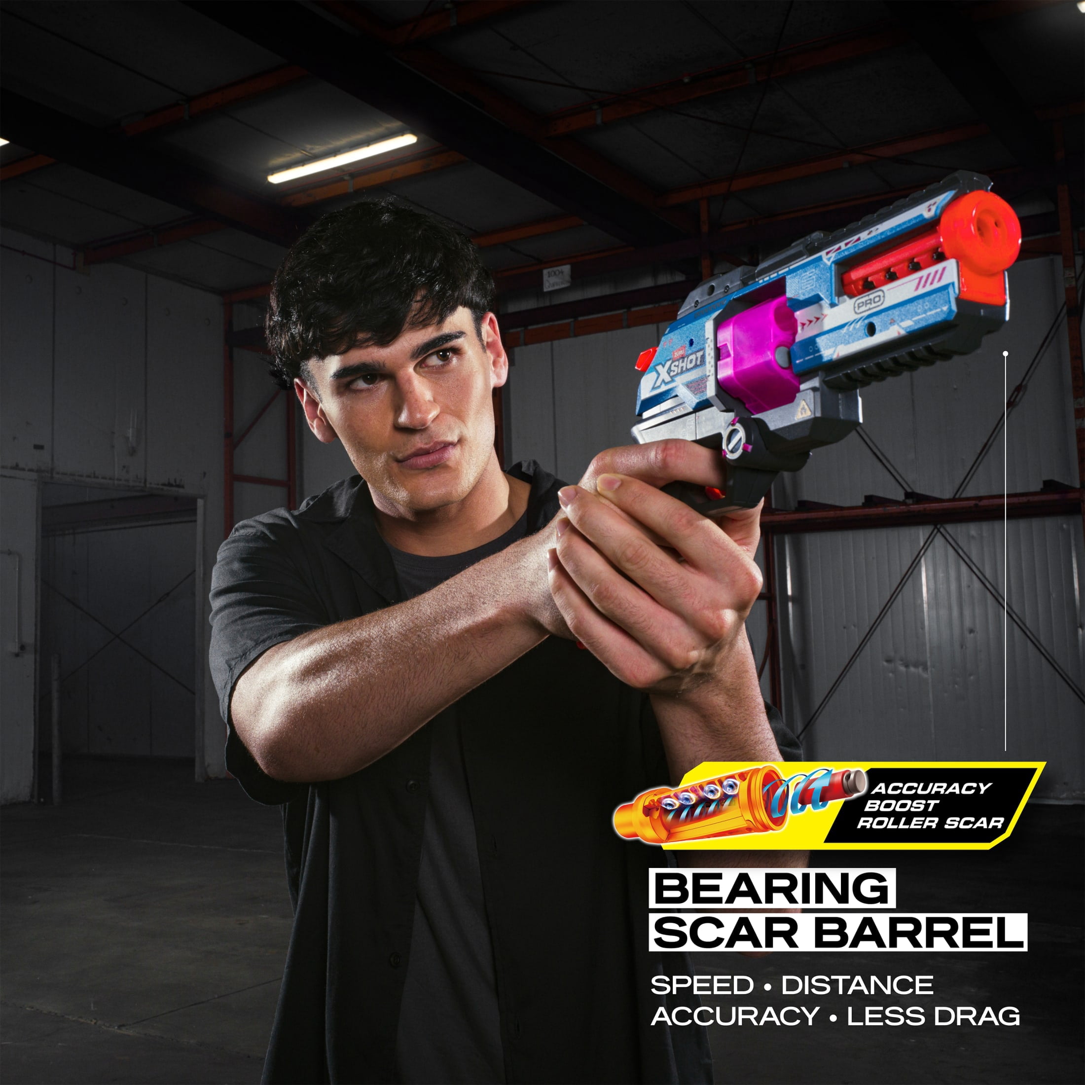 Pistolet à fléchettes à canon basculant XSHOT SKINS Pro Series de ZURU avec 20 Fléchettes à poche d'air (à partir de 14 ans)