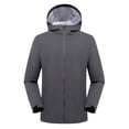 thumbnail image 2 of Sentmoon Coat for Men Solid Color Long Sleeve Mens Jacket with Hood Oversized Keep Warm Zipper Windbreaker Waterproof Fall Clothes for Men Winter Delightful for Commuting and Bike Riding, 2 of 8