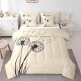 thumbnail image 1 of Dandelion 7 Piece Comforter Set Full Bed In A Bag,Abstract Dandelion Bedding Sets Flying Fluffy Petals Sheet Set With Comforter,Botanical Plant Bed Set, 1 of 5