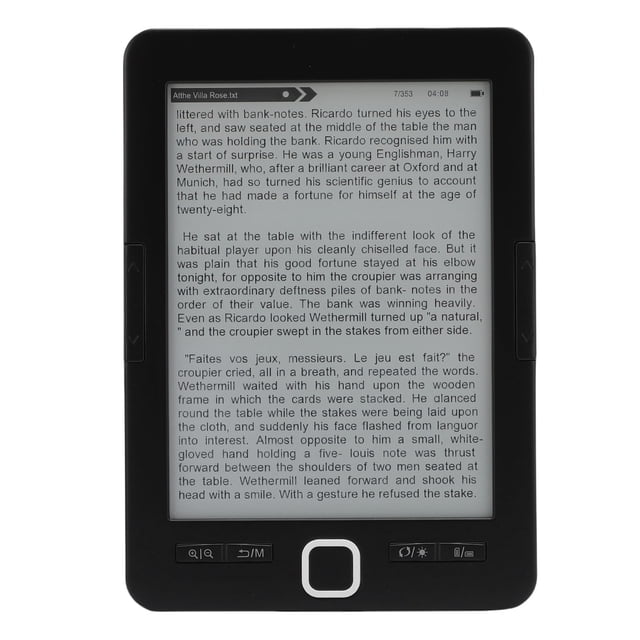 Portable Electronic Book Reader, 6 Inch 8G Ebook Reader Ink Screen for Home