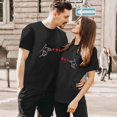 thumbnail image 2 of LUOGENLI T-shirts pour Femme pour Femmes T-Shirt pour Couple Imprimé Col Rond Manches Courtes T-Shirt T-shirts pour Femmes T-shirts Graphiques T-shirts de la Saint-Valentin pour Femmes T-shirts Graphiques Vintage Pâques Noir G, 2 of 5