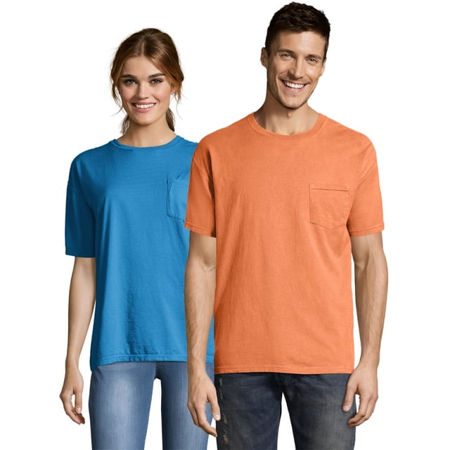 Hanes Mens ComfortWash Garment Dyed Short Sleeve Pocket Tee, 3XL, Horizon