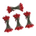 thumbnail image 4 of GUOOL 200pcs Rouge Artisanat Bricolage Artificiel à Double Tête Baies, 4 of 9