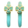 thumbnail image 1 of Designer Jewelry 9006GEM Turquoise MX Wholesale Enamel Hoop Earrings with Crystal, 1 of 1