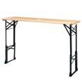 thumbnail image 4 of Topbuy Patio Folding Picnic Table Wood Portable Dining Table Height Adjustable, 4 of 6