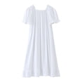 thumbnail image 4 of WEIYLL Dresses for Girls Kids Toddler Solid Color Spring Ruffle Short Sleeve Princess Sleepwear White Dress 3-4 Years, 4 of 8