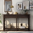 thumbnail image 2 of Newest Console Table Sofa Table Easy Assembly with Two Storage Drawers and Bottom Shelf for Living Room, Entryway (Espresso), 2 of 9