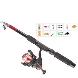 Tringle de pêche télescopique et la combinaison de bobine de pêche rotative complète canne à pêche et bobine de poisson accessoires de l'engin de pêche boîte de stockage