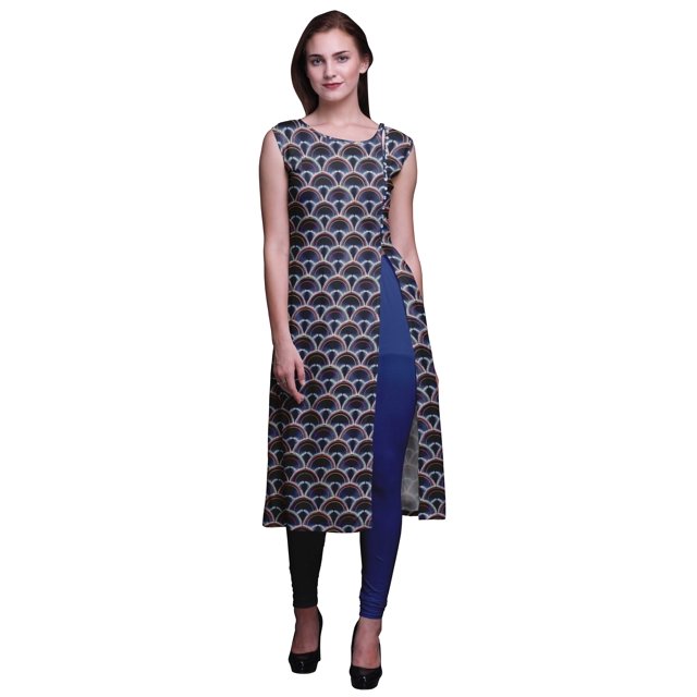 Bimba Robe Kurti Longue Imprimée Tunique Droite Robes pour Femmes Haut Indien