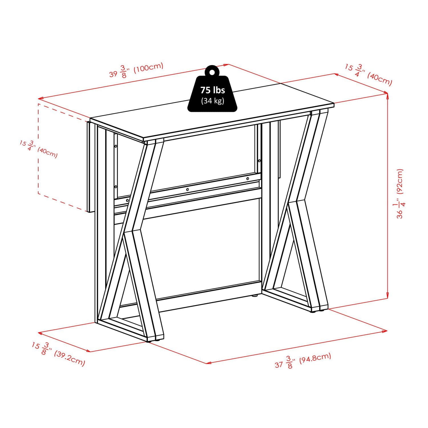 Table haute à abattant 3 pièces Harrington, 2 tabourets ronds à siège rembourré de Winsome, 24 po - 94302