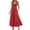 Red, variant on Lenpel Women's Summer Dresses Mesh Spaghetti Strap Tie Shoulder Square Neck Pleated Tiered Midi Dress Flowy Casual Dresses