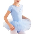 thumbnail image 1 of Baby Girls Childrens Dance Clothes Summer Short Sleeves Training Clothes Ballet One-piece Performance Clothes Skirt Set, 1 of 7