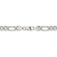 thumbnail image 3 of 925 Sterling Silver 8mm Pave Flat Figaro Chain Bracelet, 3 of 4