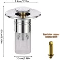 thumbnail image 3 of Passoires de Classification de Produits - Bouchon de Salle de Bain Attrape-Cheveux avec Filtre Amovible en Acier Inoxydable pour Drain et Remplacement, 3 of 6