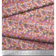 thumbnail image 2 of Soimoi Polyester Crepe Fabric Leaves & Fox Face Cartoon Printed Craft Fabric by The Yard 42 Inch Wide, 2 of 3