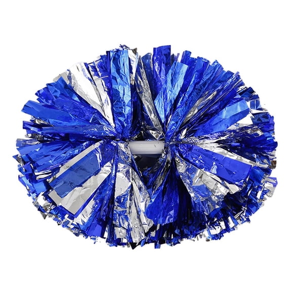Cheerleading Pom Poms with Baton Handle, Metallic Pom Poms Cheerleading with Handle Cheer Pompoms for Adults Team Sports Spirit Party Cheering Dance, 1 Pcs