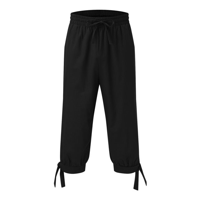 Mens Leisure Solid Color And Five Point Pocket Button Zipper Lace Up Shorts Pants