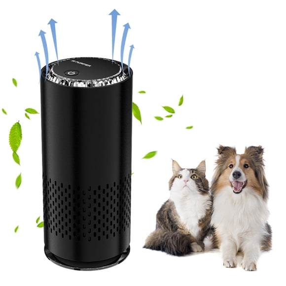 Lisbinx Pet Odor Air Purifier, Mini Portable Filter for Car and Home, Activated Carbon, White, Plastic, Quiet Odor Remover for Bedroom Large Rooms, 1 Unit