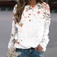 thumbnail image 2 of KIHOUT Chandails Molletonnés pour Femmes en Liquidation, Hauts Blouse à Manches Longues d'Automne et d'Hiver à Col Rond à Imprimé Floral, Coupe Ample, Taille P-2TG, 2 of 5