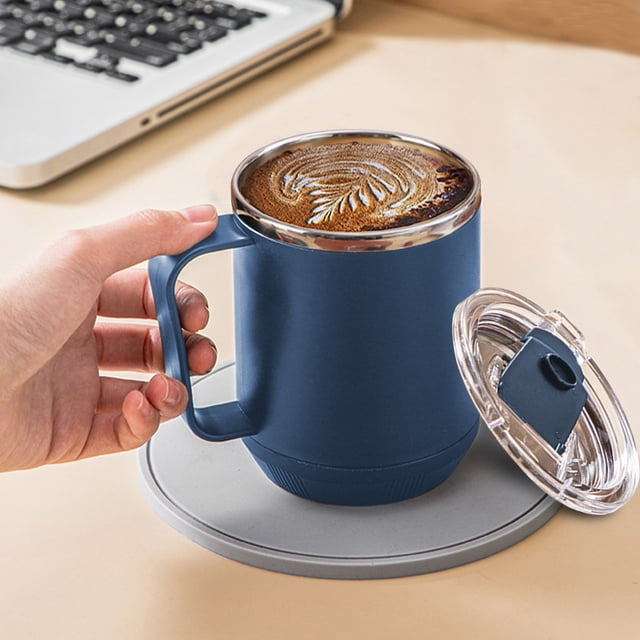YIMWNYI Portable Stainless Steel Coffee Mug, Double Layer Vacuum Insulated Mug, Mug with Lid & Handle, Induction Heatable Coffee Mug, Food-Grade 304 Stainless Steel Cup, Travel Camping Office Mug