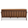 thumbnail image 4 of Baxton Studio Bianca Walnut Brown Finished Wood and Tan Faux Leather Effect Sofa, 4 of 9