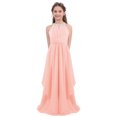 thumbnail image 1 of Miaeowve Flower Girls Sequined Halter High Neck Ruched Bust Chiffon Maxi Party Dress Wedding Prom Ball Gown Light Pink 12, 1 of 6