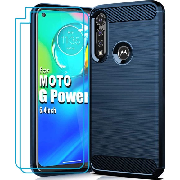 Folmeikat Moto G Power 2020 Motorola G Power 2020 Case (NOT for MOTO G Power 2021) with HD Screen Protector Soft TPU Slim Fashion Protective Phone Case Cover for Moto G Power 2020 6.4""(Blue)