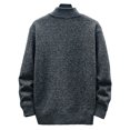 thumbnail image 2 of Innerwin Outwear Color Block Mens Coat Holiday Long Sleeve Cozy Sweater Jacket Black XL, 2 of 3