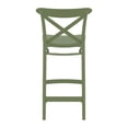 thumbnail image 5 of Compamia Cross Tabouret de Comptoir Contemporain en Résine pour Intérieur et Extérieur Vert Olive, 5 of 5