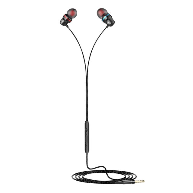 Edgergery Wired Headset In-ear With Microphone Metal Heavy Fone Ouvido Com Fio With Volume Control Phone Call Handsfre