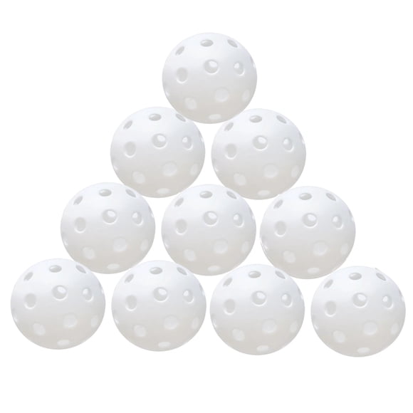Matoen12 10 Pcs Balles de Pickleball Sport Extérieur Rebond Rapide et Durable pour Tous Styles, Pagaie et Terrain avec Sac en Filet (Blanc)