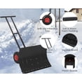 thumbnail image 4 of Kojooin Pelle Pousse-Neige de 29 Po avec Roues, Pelle à Neige en Acier Robuste avec Lame et Poignée Inclinées Ajustables, 4 of 9