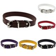 thumbnail image 3 of Faux Leather Pure Color Cute Dog Pet Cat Puppy Collar Neck Adjustable Buckle, 3 of 10