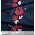 thumbnail image 2 of Soimoi Rayon Fabric Dot,Leaves & Rose Flower Print Sewing Fabric Yard 56 Inch Wide, 2 of 3