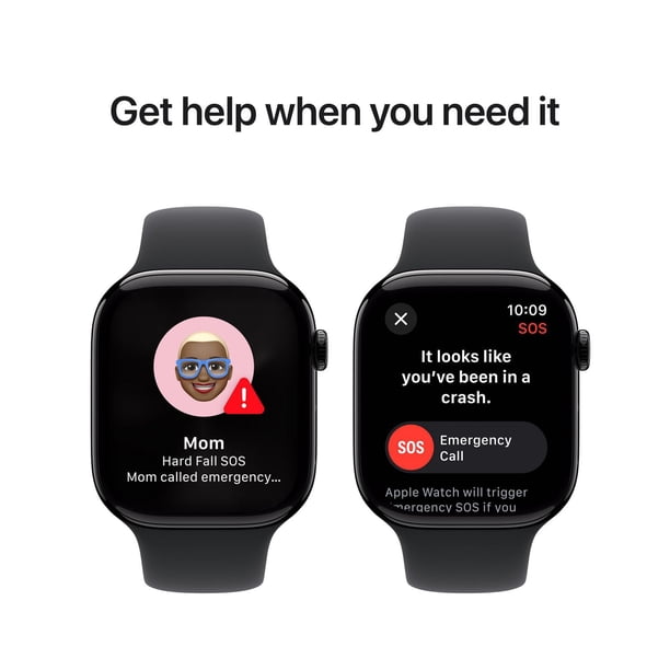 Apple Watch Series 10 GPS 46mm Jet Black Aluminum Case with Black