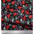 thumbnail image 2 of Soimoi Poly Georgette Fabric Spruce Leaves & Lily Floral Print Fabric by The Yard 52 Inch Wide, 2 of 3