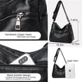 thumbnail image 5 of Crossbody Bags for Women - Soft Leather Multi-pocket Purses Shoulder Handbags with Adjustable Shoulder Strap,Wine Red, 5 of 5