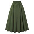 thumbnail image 4 of Mrat Mini Skirt Mode Femmes Robe Décontractée Taille Haute Couleur Unie Jupe à Poches Robe Jupes Midi P-231 Vert P, 4 of 6
