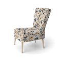 thumbnail image 3 of Designart "Pure White Floral Minimalism I" White Floral Upholstered Accent Chair - Cottage Arm Chair For Bedroom, 3 of 7