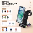 thumbnail image 4 of Wireless Charging Station Mobile Phone Watch Headphone Charger With Alarm Clock, 4 of 6