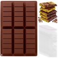 thumbnail image 1 of Chocolate Bar Mold Deep, Silicone Thick Chocolate Bar Mold for Stuffed Bar, Rectangle Knafeh Pistachio Chocolate Bar Break Apart Candy Bar Molds with 100pcs Storage Bags rectangular deep chololate, 1 of 5